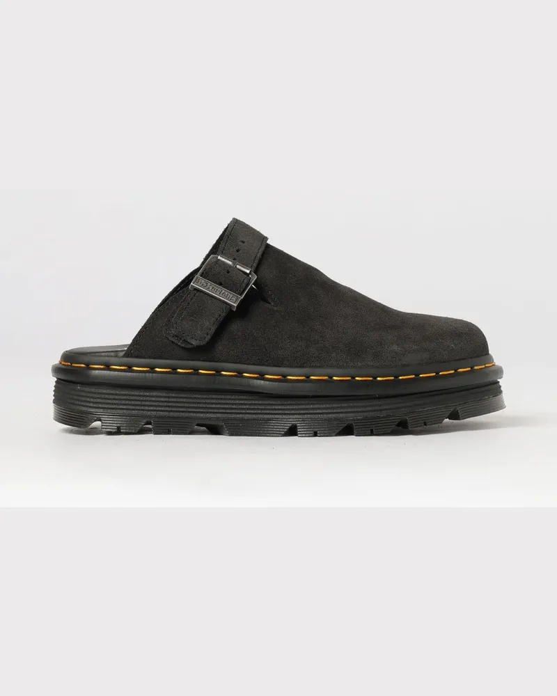 Dr.Martens Zebzag Mules aus Veloursleder mit verstellbarem Riemen Schwarz