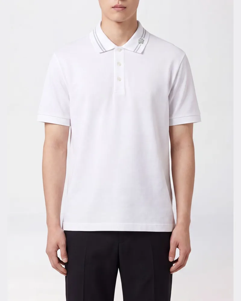 Versace Baumwollpolo mit Medusa Logo Weiß
