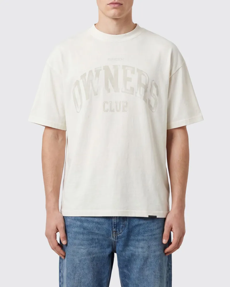 REPRESENT Vintage-T-Shirt aus Baumwolle mit Logo-Print und überschnittenen Schultern Weiß