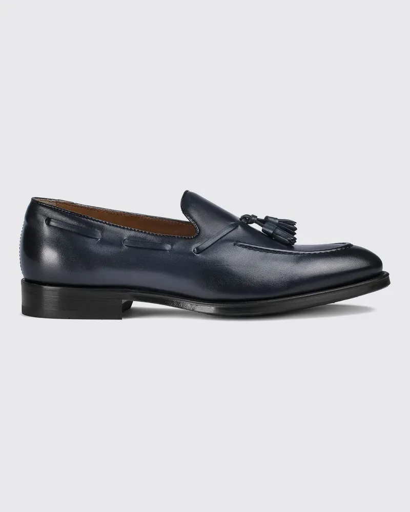Doucal´s Quastenloafer aus glattem Kalbsleder mit Leder- und Gummisohle Blau