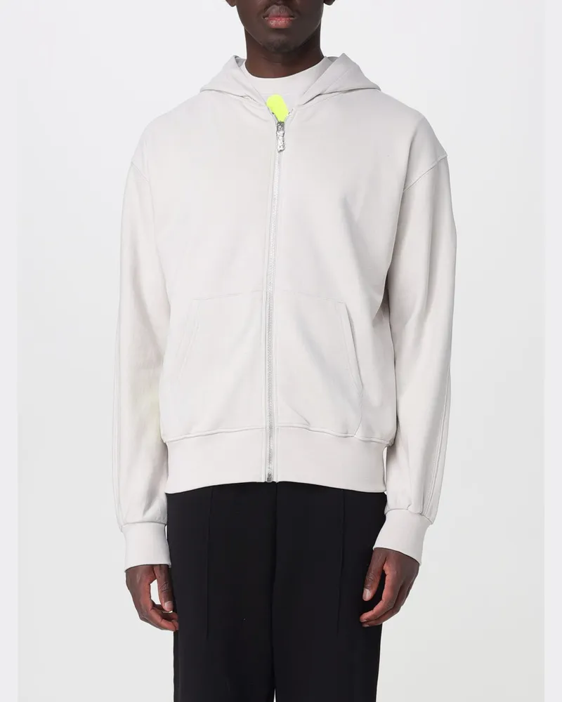 DISCLAIMER Baumwoll-Hoodie mit Reißverschluss und Logo-Print von Grau