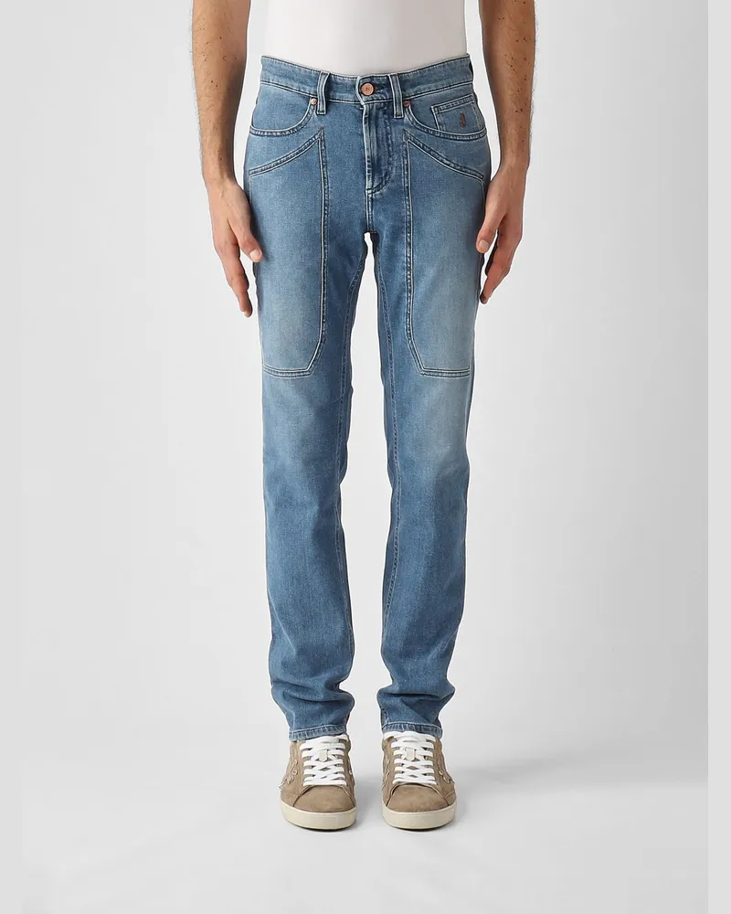 Jeckerson Slim Fit Stretch-Jeans aus Denim Blau