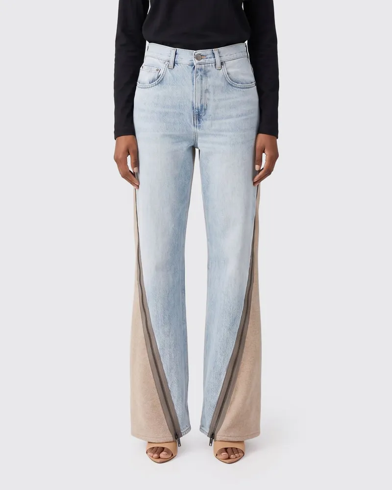 Haikure Flared Jeans Bonnie mit hohem Bund aus bedrucktem Denim Bunt