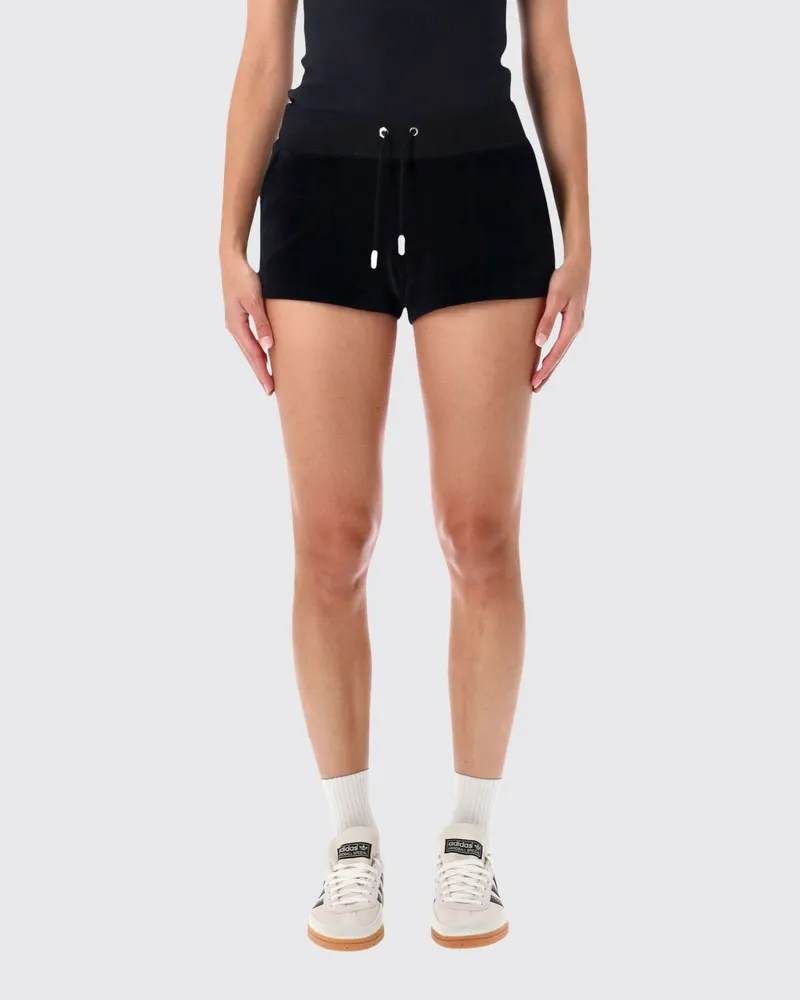SPORTY & RICH SPORTY  RICH Baumwollshorts Sporty & Rich mit Kordelzug und Strass-Logo Schwarz