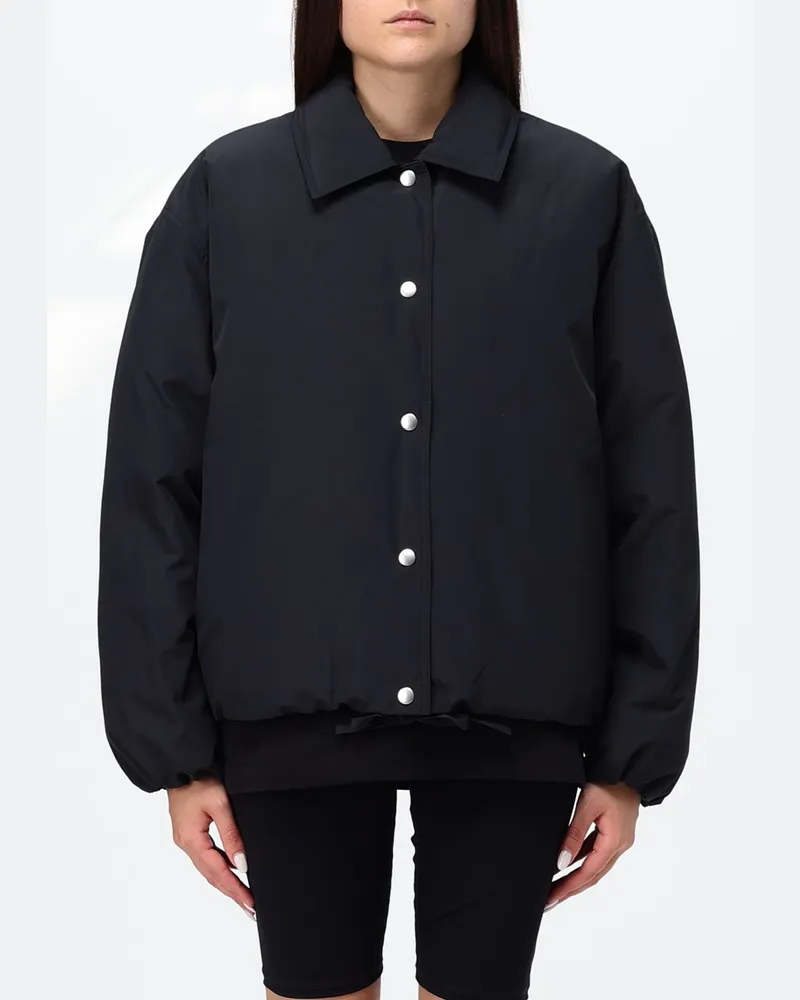 Jil Sander Gesteppte Cropped-Hemdjacke aus technischem Gewebe Schwarz