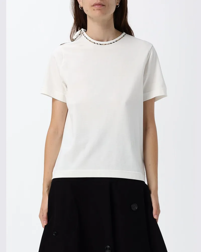 Burberry Baumwoll-T-Shirt mit tonalem EKD-Logo Weiß