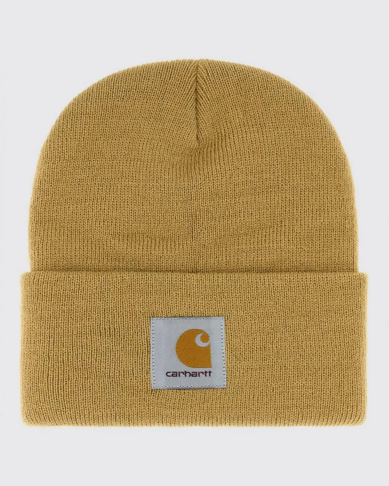 Carhartt WIP Acryl-Beanie-Mütze mit Umschlag und gesticktem Logo Braun