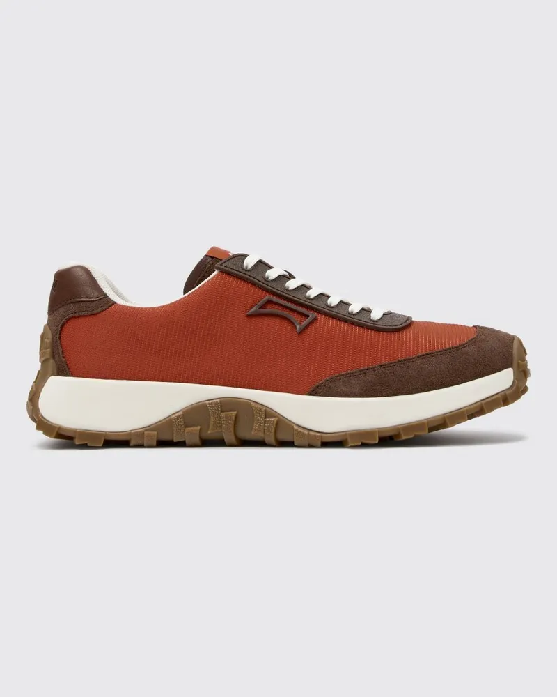 Camper Drift Trail Low-Top-Sneaker aus Wildleder und recyceltem PET mit Logo Rot