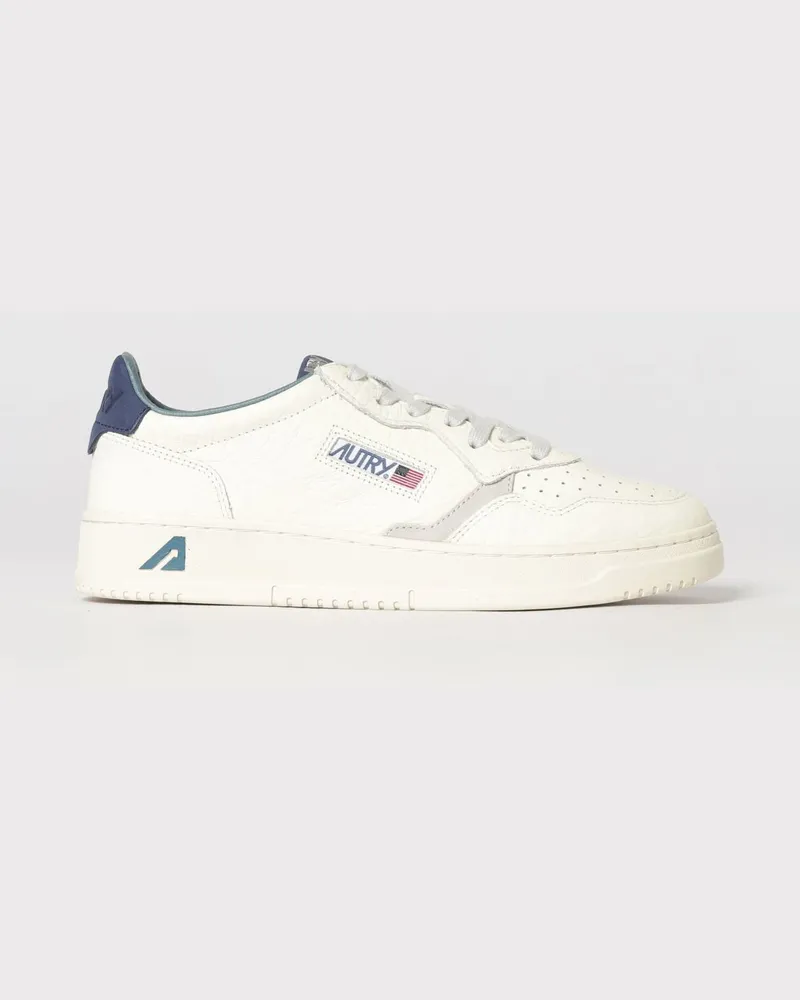 AUTRY Medalist Low Top Sneakers aus zweifarbigem Leder und Wildleder Blau