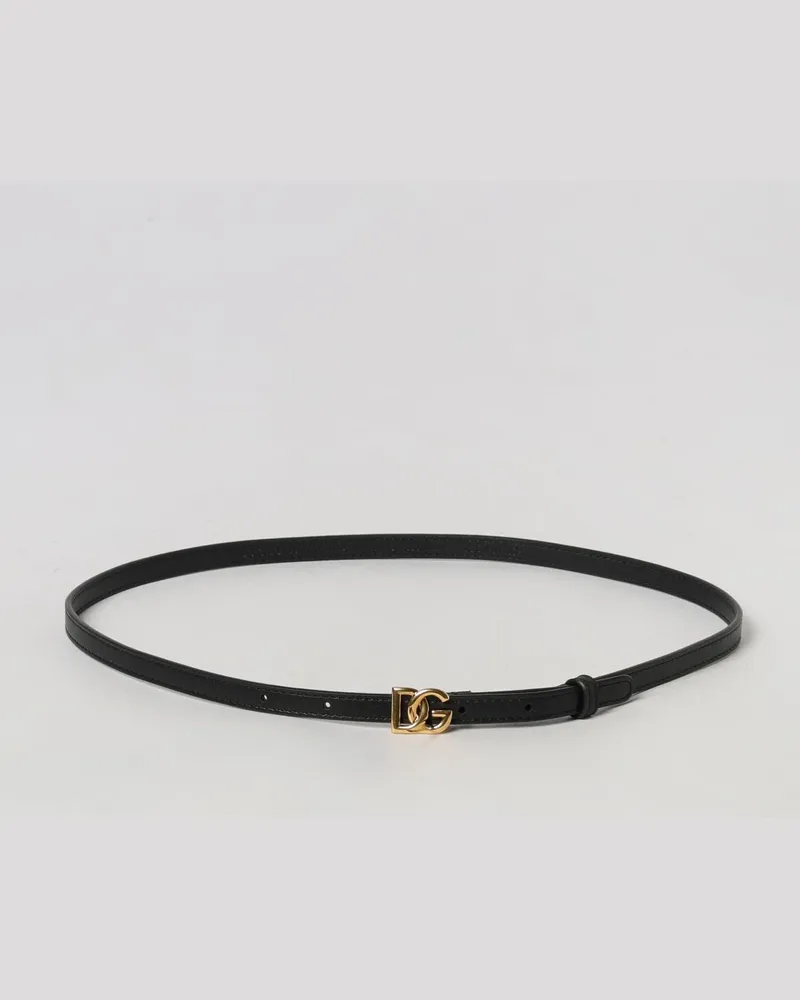 Dolce & Gabbana DOLCE  GABBANA Schmaler Gürtel Dolce & Gabbana aus Kalbsleder mit DG-Monogramm-Schnalle Schwarz