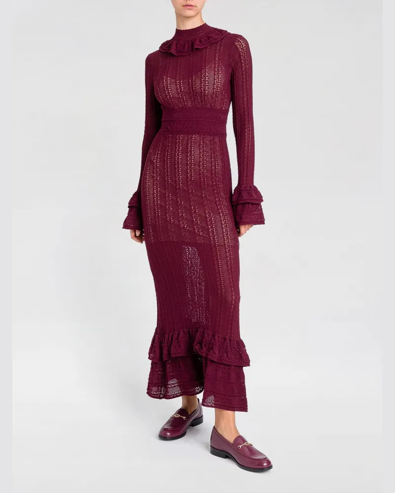 Twin-Set Kleider damen Burgunderrot