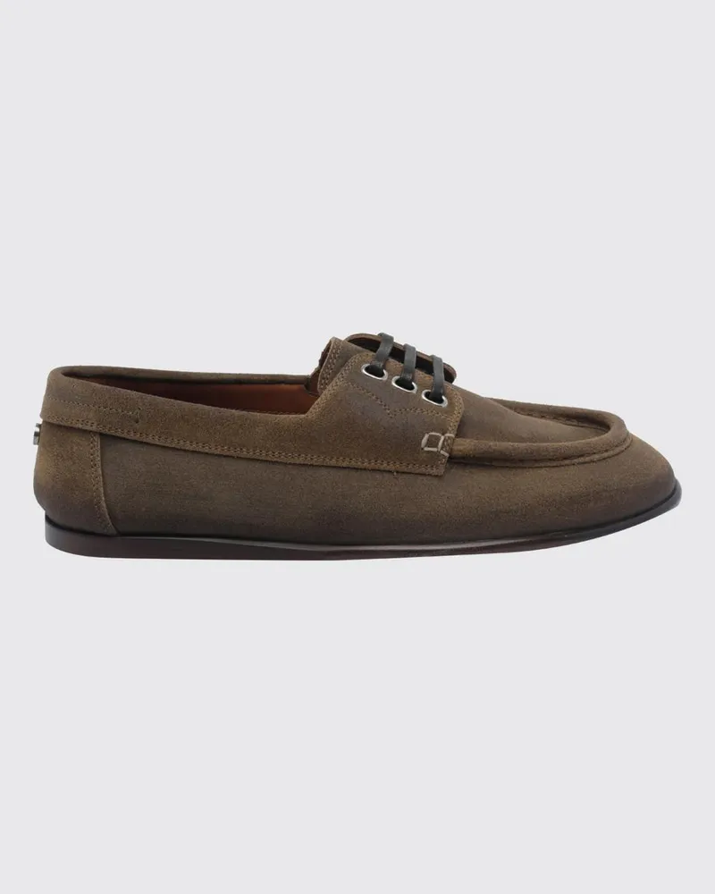 Dolce & Gabbana DOLCE  GABBANA Dolce & Gabbana Derby-Schuhe aus Spaltleder mit DG-Monogramm und Ledersohle Braun
