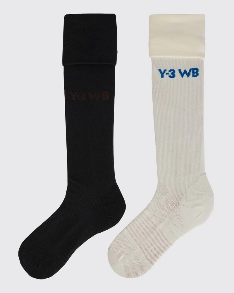 Wales Bonner Gerippte Baumwollsocken Y-3 x mit Jacquard-Logo Weiß