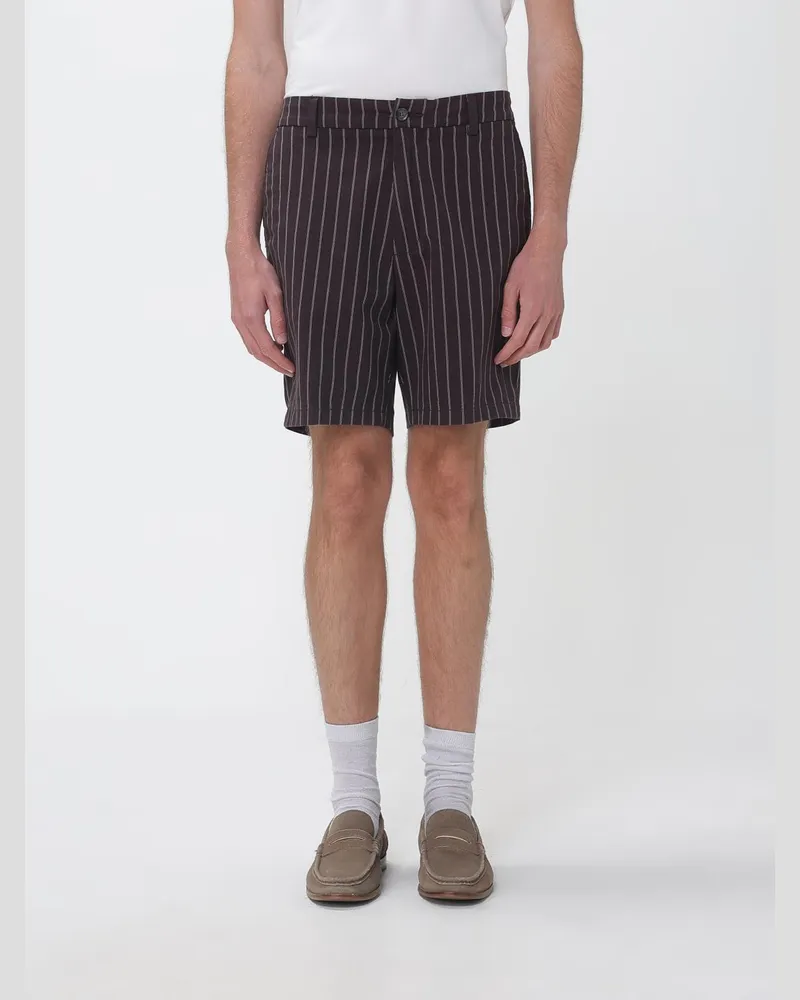 HUGO BOSS Gestreifte Stretch-Baumwollshorts Braun