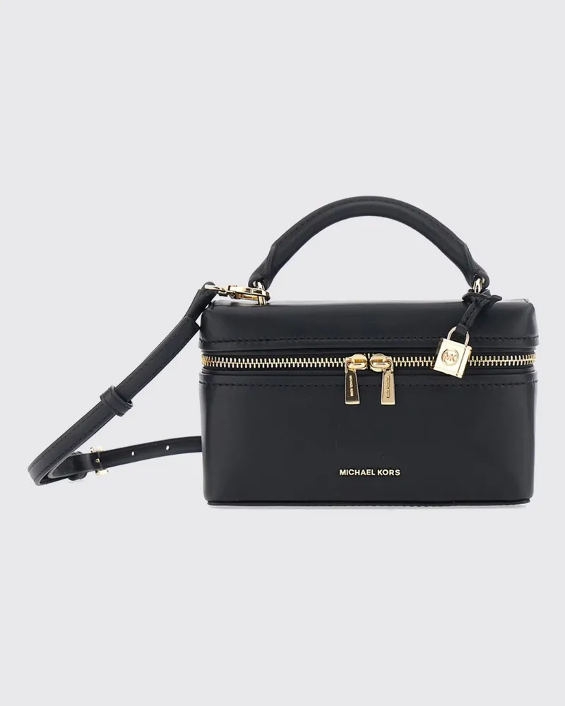 Michael Kors Jana Mini-Handtasche aus Leder mit Schloss und Umhängeriemen Schwarz
