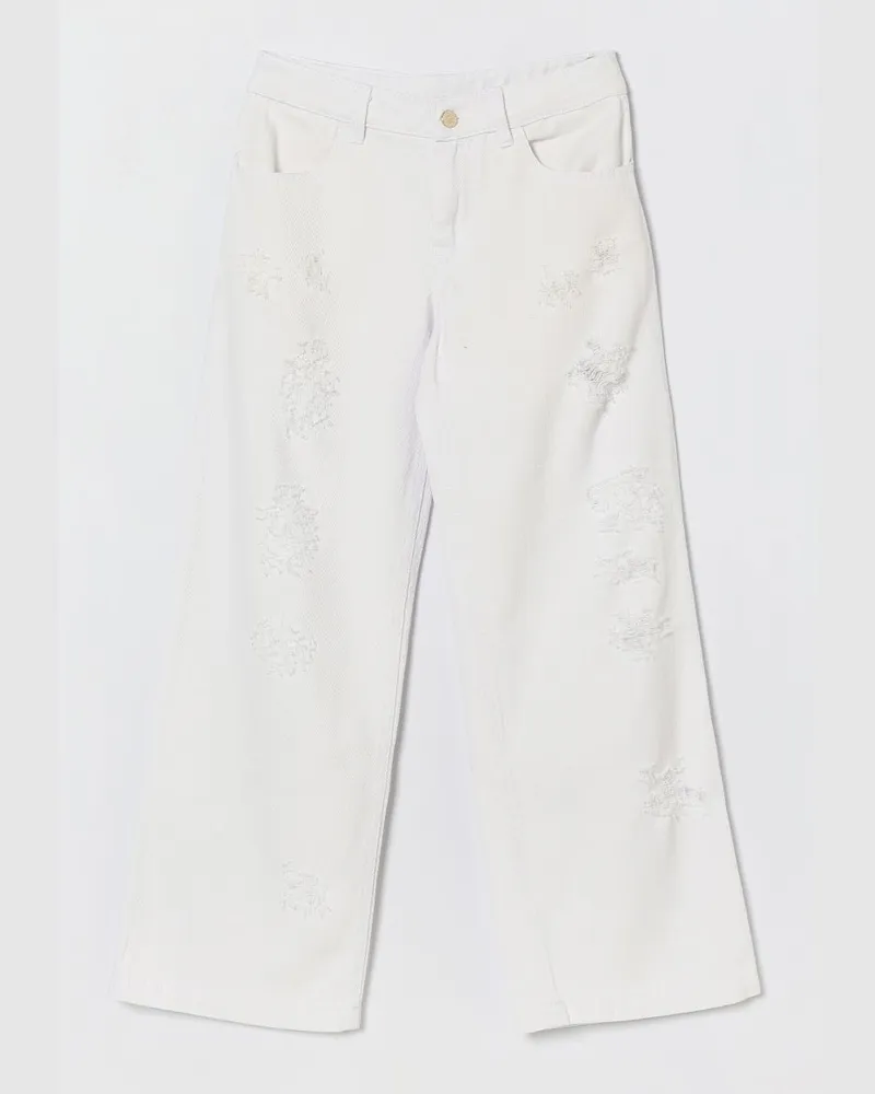 Blumarine Jeans aus Distressed-Denim Weiß