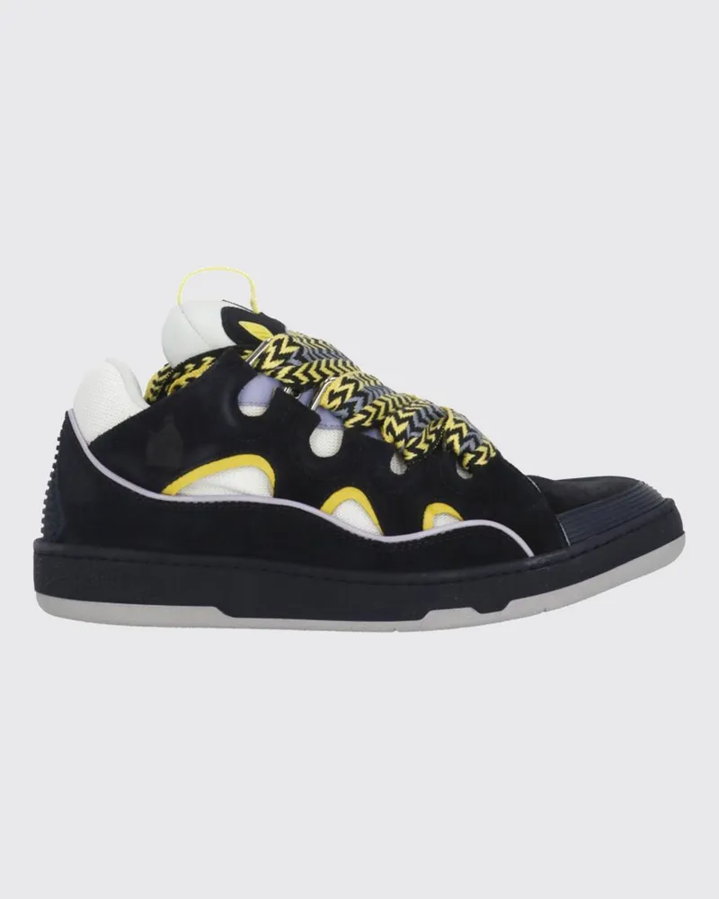 Lanvin Curb Sneakers aus Leder und Mesh Blau