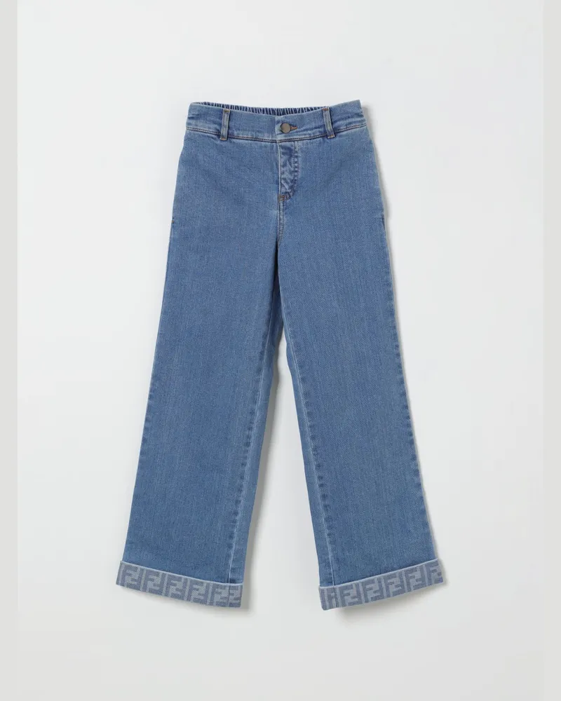 Fendi Palazzo Jeans aus Baumwolldenim Blau