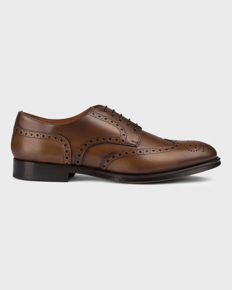 Doucal´s Leder-Derbys mit Brogue-Muster Braun