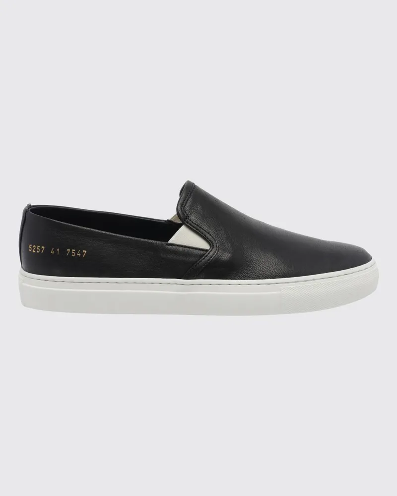 Common Projects Slip-On-Sneakers aus Glattleder mit elastischen Einsätzen Schwarz