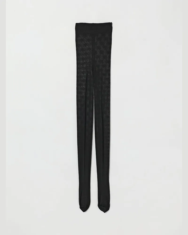 Gucci Strumpfhose mit Allover-GG-Monogramm aus Stretch-Baumwollmischung Schwarz