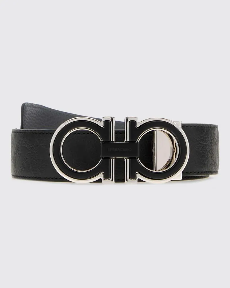 Ferragamo Gancini Wendegürtel aus Leder Schwarz