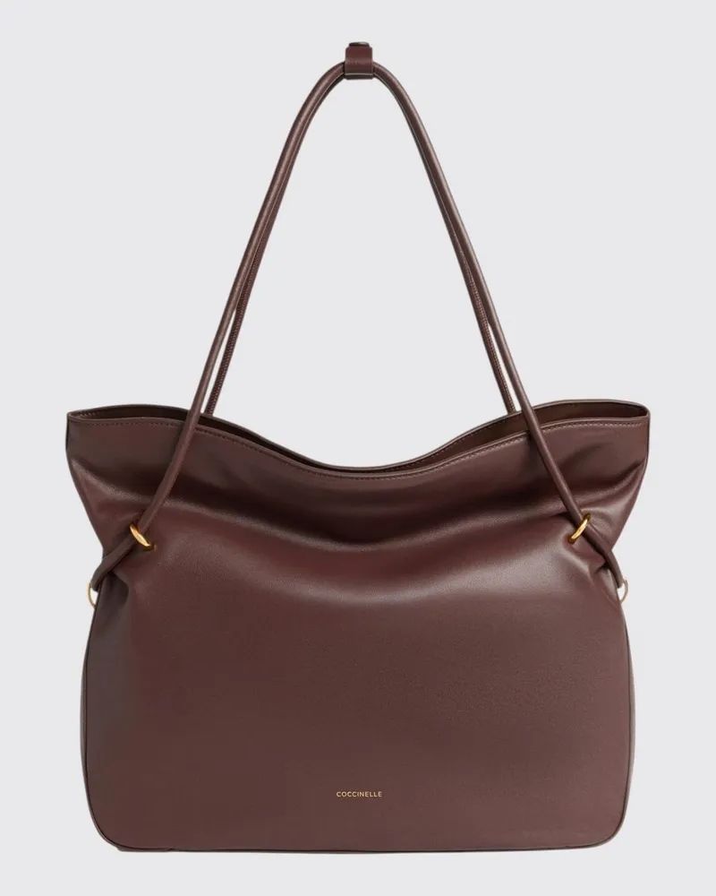 Coccinelle Mittelgroße Lizzie Tote-Tasche aus Glattleder von mit Reißverschluss und doppelten Henkeln Cherry