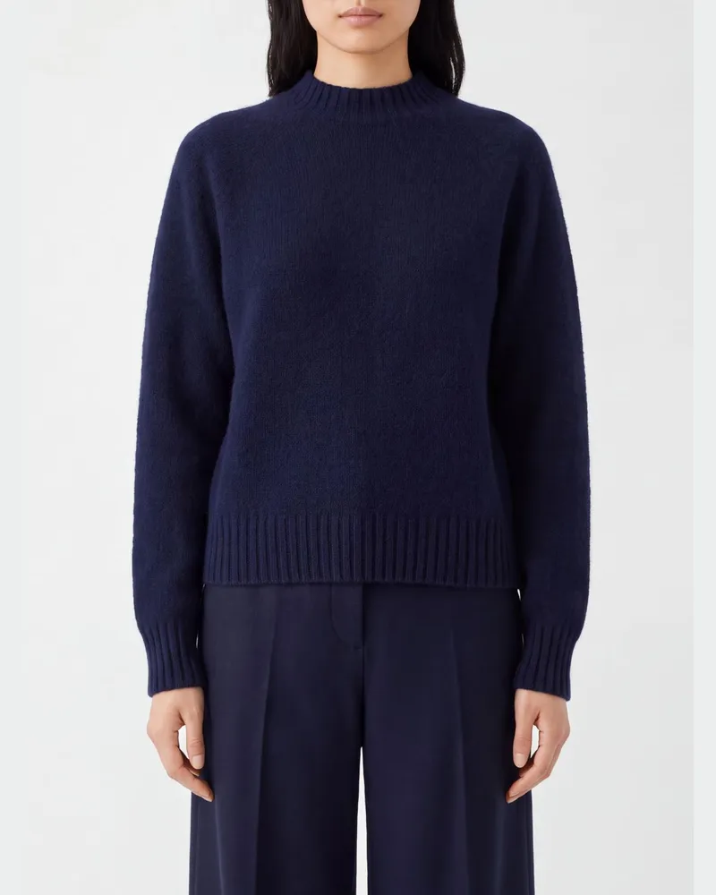 Drumohr  Slim-Fit-Rollkragenpullover aus gerippter Lammwolle Blau