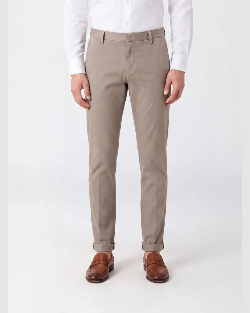 Dondup Gaubert Slim-Fit-Chinohose aus Samt mit mittlerer Bundhöhe Grau