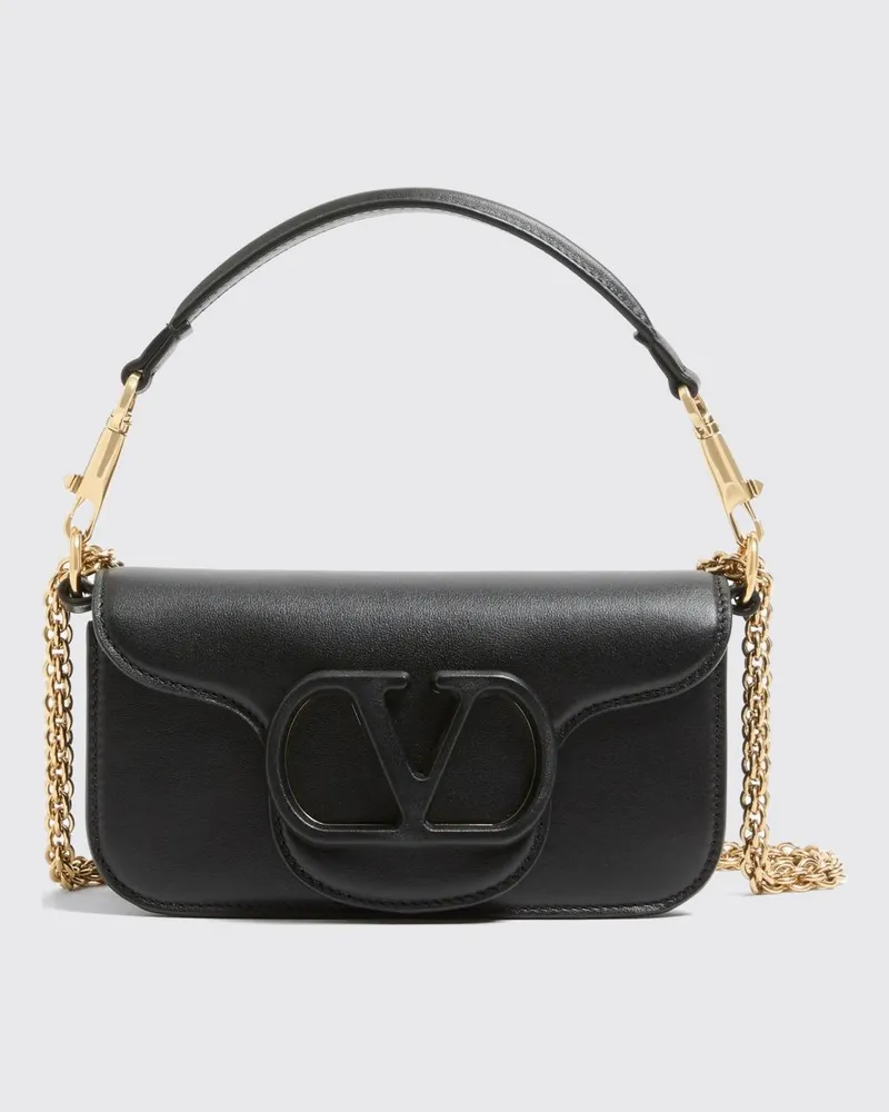 Valentino Garavani Locò Mini-Tasche aus Kalbsleder mit VLogo-Detail Schwarz