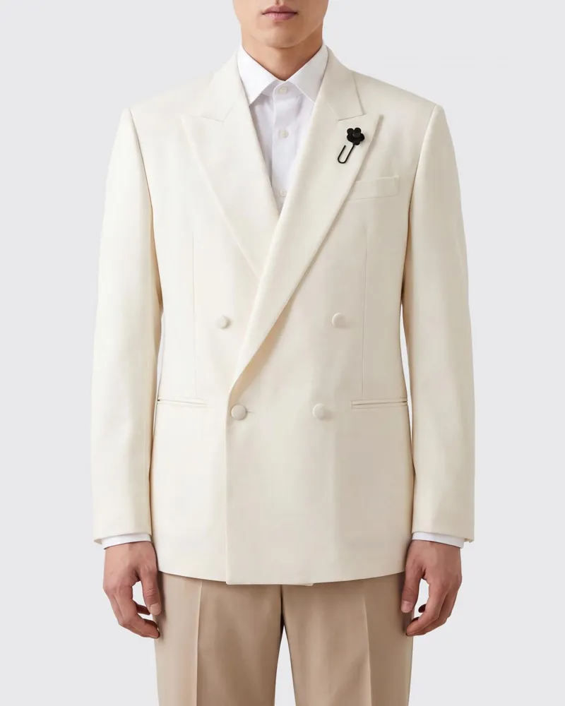 LARDINI Zweireihiger Wollblazer Nude