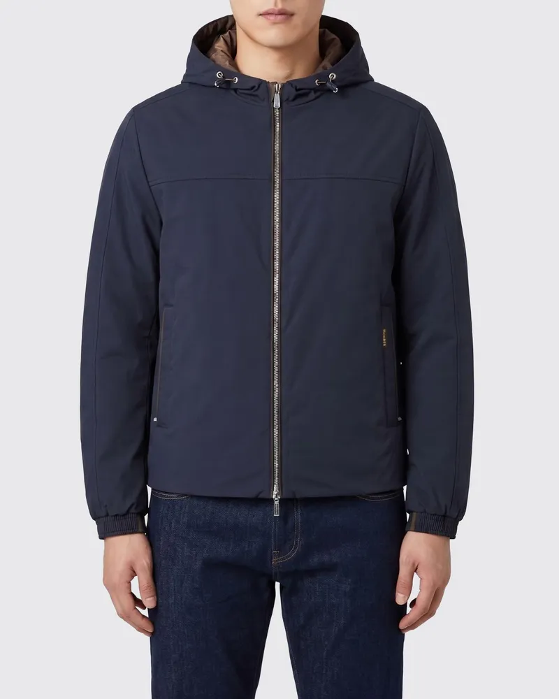 MOORER Kapuzenwindjacke Blau