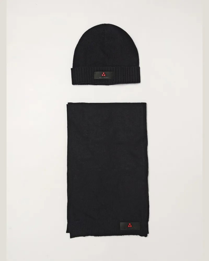 Peuterey Beanie-Mütze von aus Woll-Kaschmir-Mischung Blau