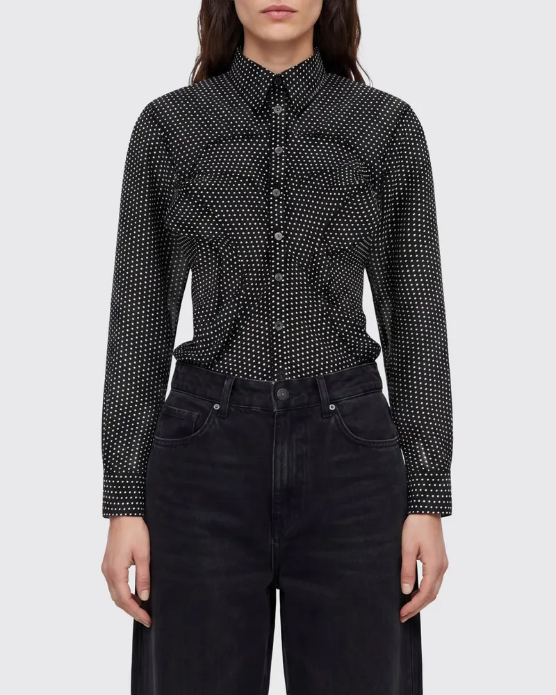 Junya Watanabe Slim-Fit-Hemd aus Crêpe mit Polka-Dots und Rüschen Weiß