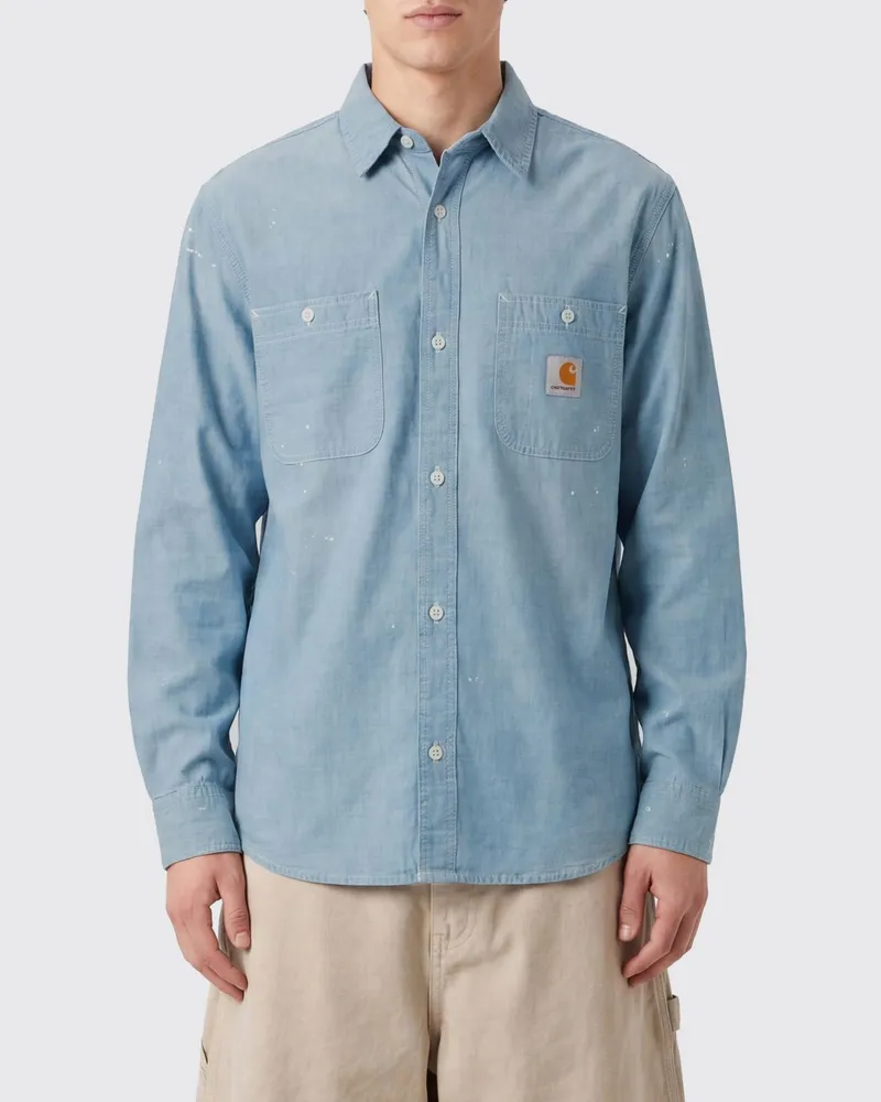 Carhartt WIP Slim-Fit-Freizeithemd aus Baumwolle mit Haifischkragen und aufgesetzter Tasche Blau