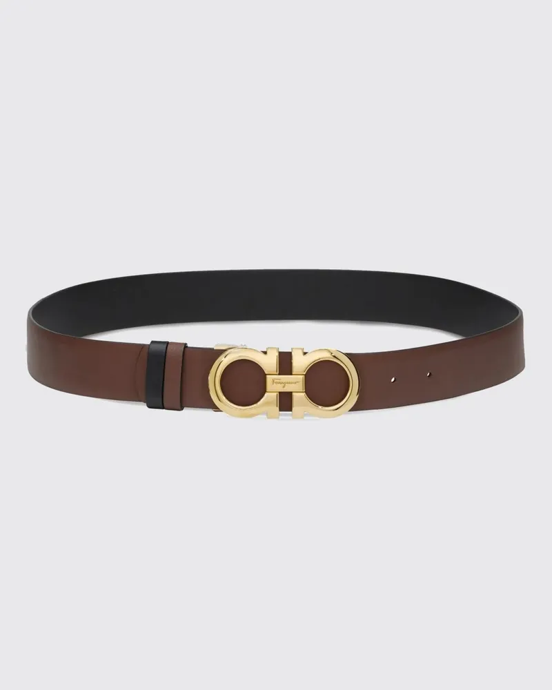 Ferragamo 3,5 cm Wendegürtel aus Leder mit Gancini-Schnalle Braun