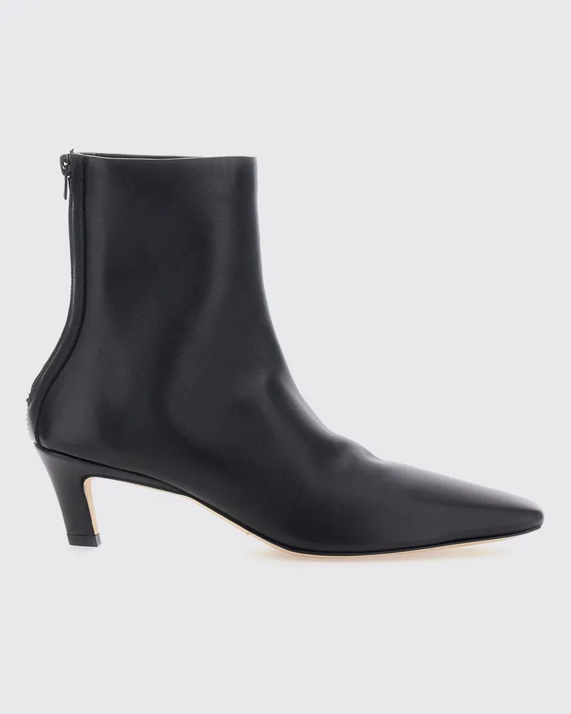 Totême Spitze Stiefeletten aus Nappaleder mit mittlerem Absatz und Reißverschluss hinten von Schwarz