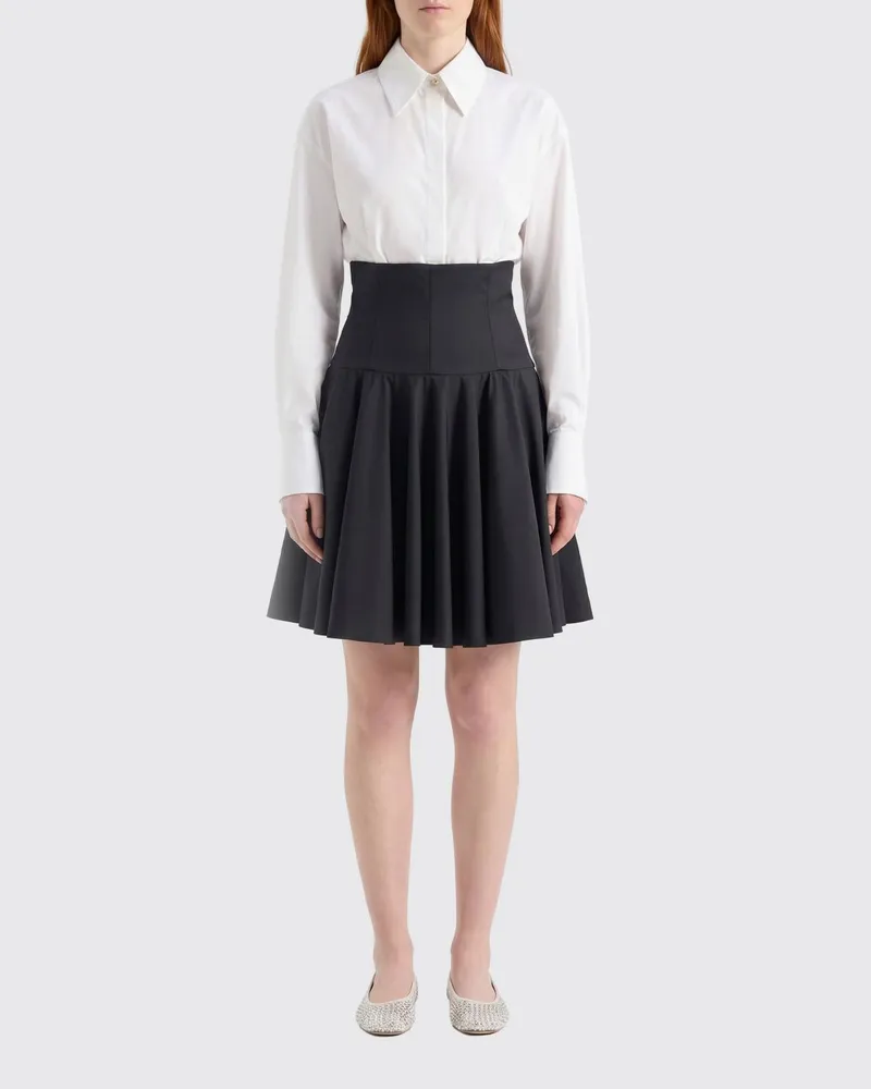 Genny Langärmeliges Mini-Hemdblusenkleid aus Baumwolle Weiß