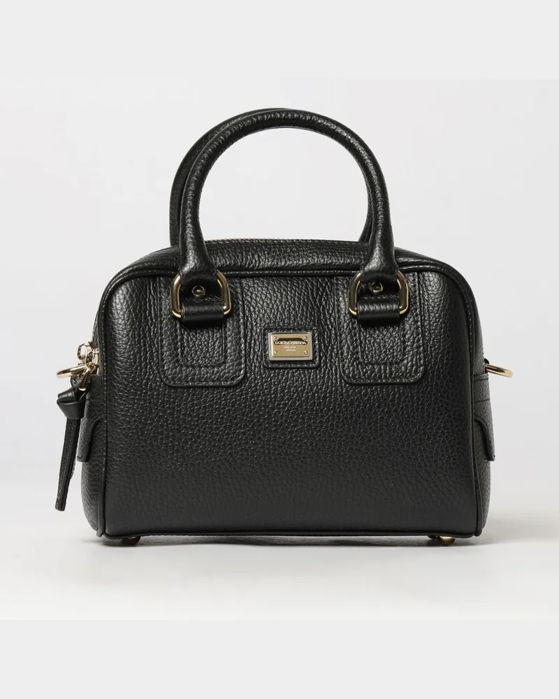 Dolce & Gabbana DOLCE  GABBANA Lilly Tartan-Canvas-Handtasche Dolce & Gabbana für Mädchen mit Lederdetails Schwarz