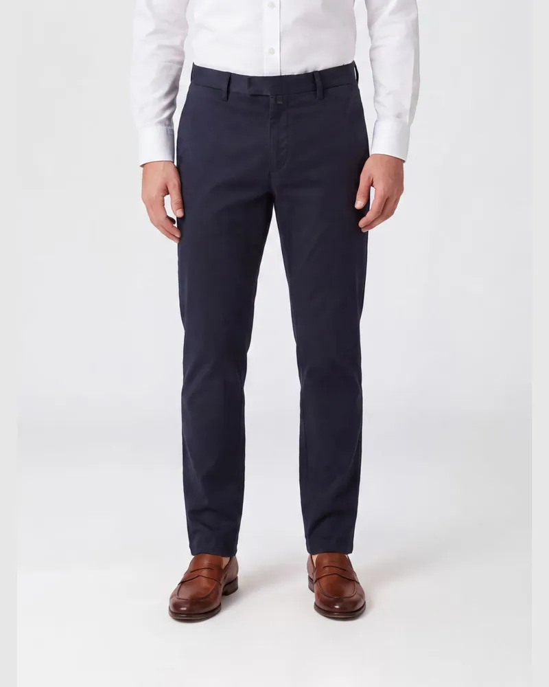 Briglia 1949 Slim-Fit-Anzughose von aus Baumwolle mit Bundfalten Blau
