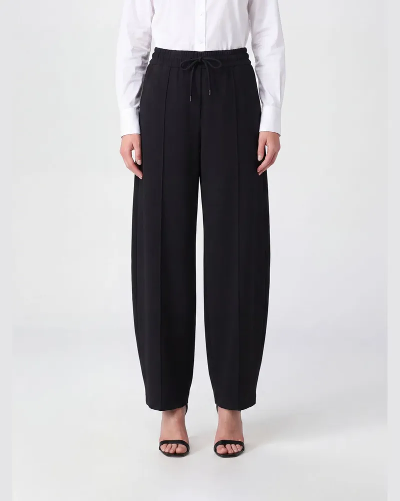 Max Mara Olmo Jogginghose aus Funktionsgewebe mit weitem Bein und hoher Taille Schwarz