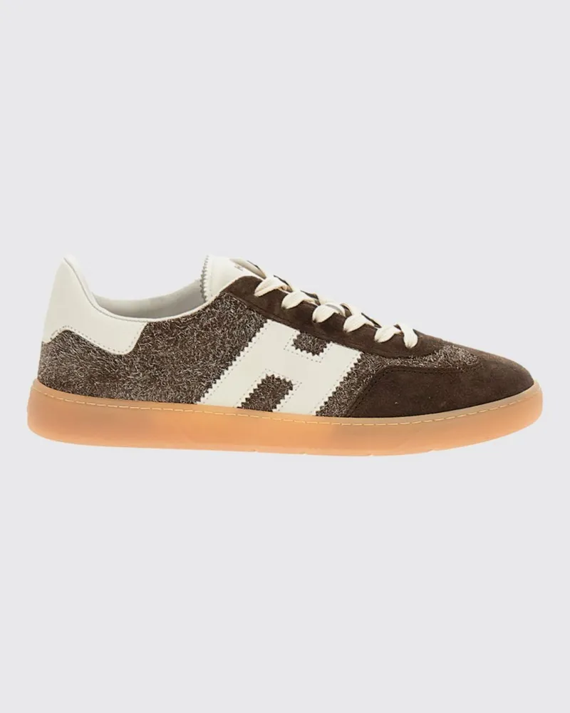 Hogan Cool Leder- und Wildleder-Sneakers mit H-Logo und Gummisohle Braun