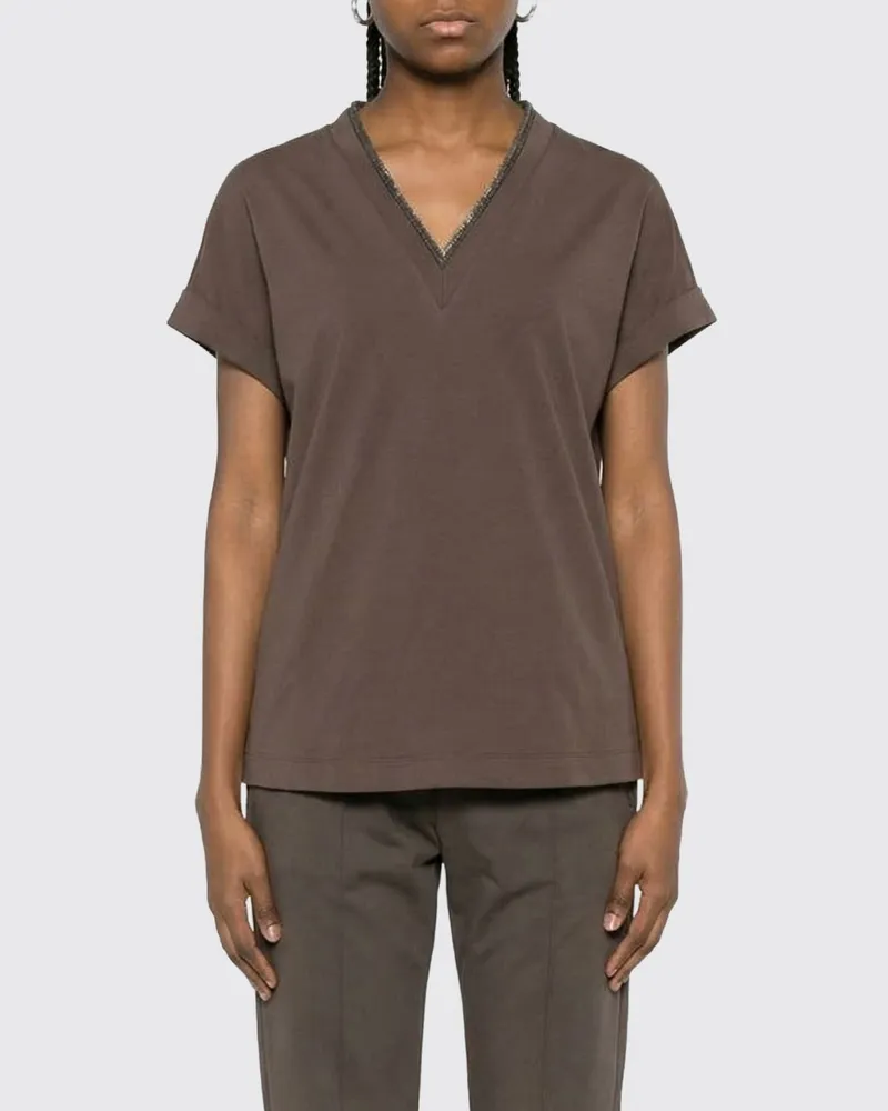 Brunello Cucinelli T-shirt damen Braun