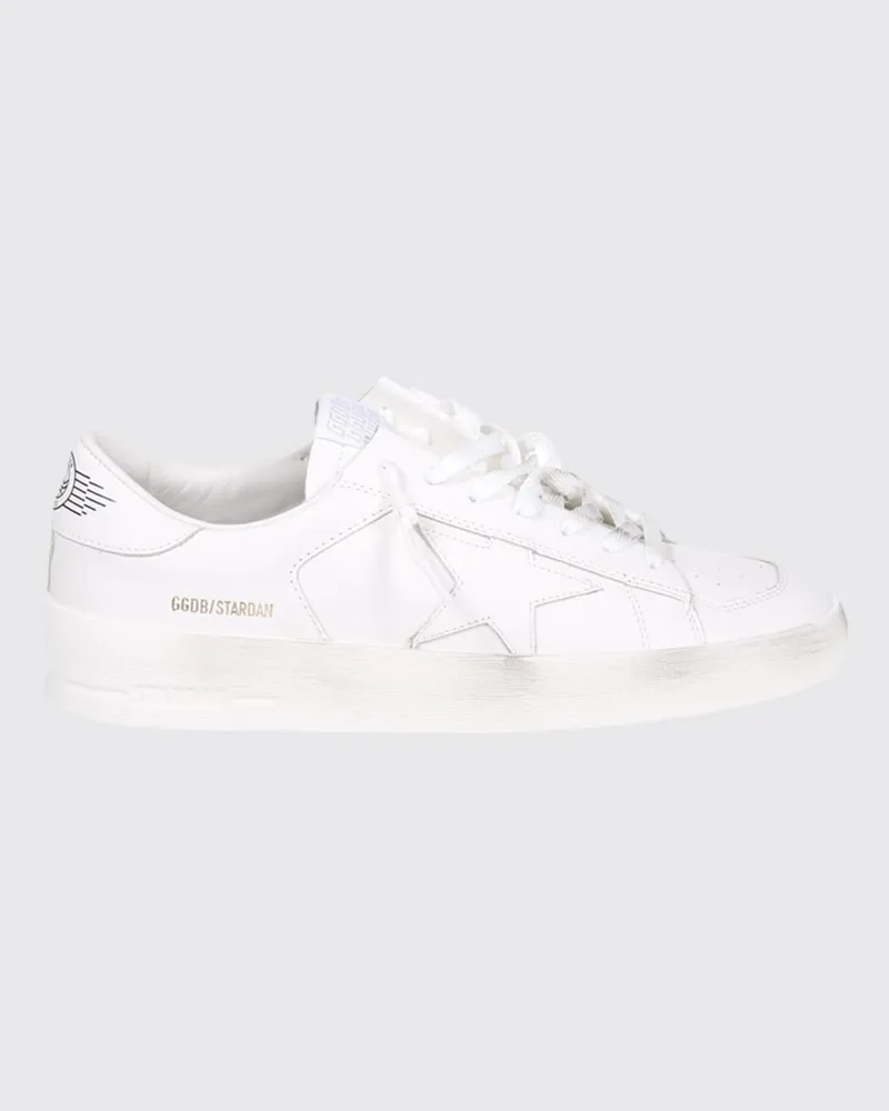 Golden Goose Stardan Low-Top-Sneakers von aus Kalbsleder mit aufgedrucktem Logo Weiß