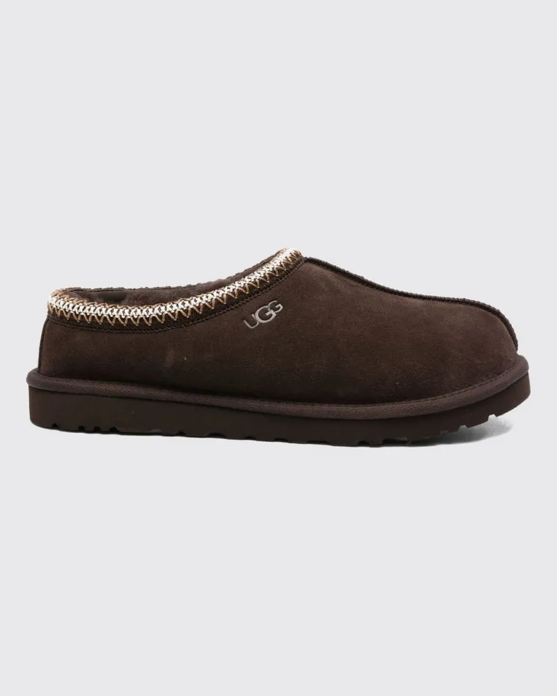 UGG Tasman II Wildlederpantoffeln mit Wollfutter und Kontrastnähten Earth