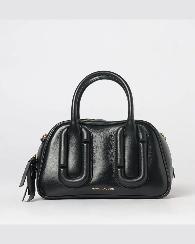 Marc Jacobs Babe Boston-Tasche aus Glattleder mit doppeltem Griff und Schultergurt Schwarz
