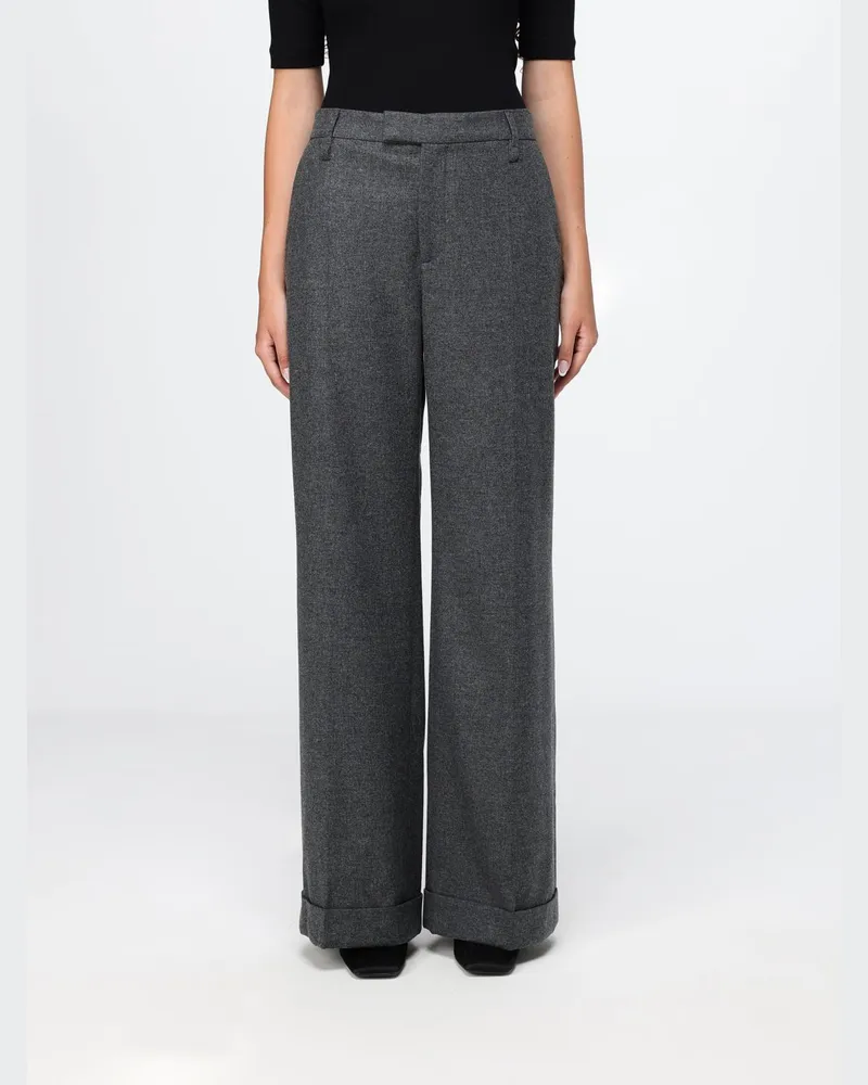 Brunello Cucinelli Palazzo-Hose mit weitem Bein von aus Schurwolle und Kaschmir Grau