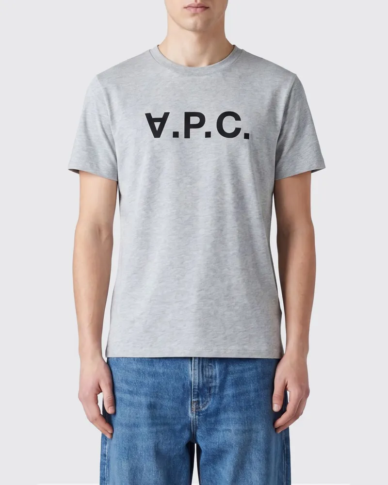 A.P.C. Slim-Fit T-Shirt aus Baumwolle mit Kontrast-Logo Grau