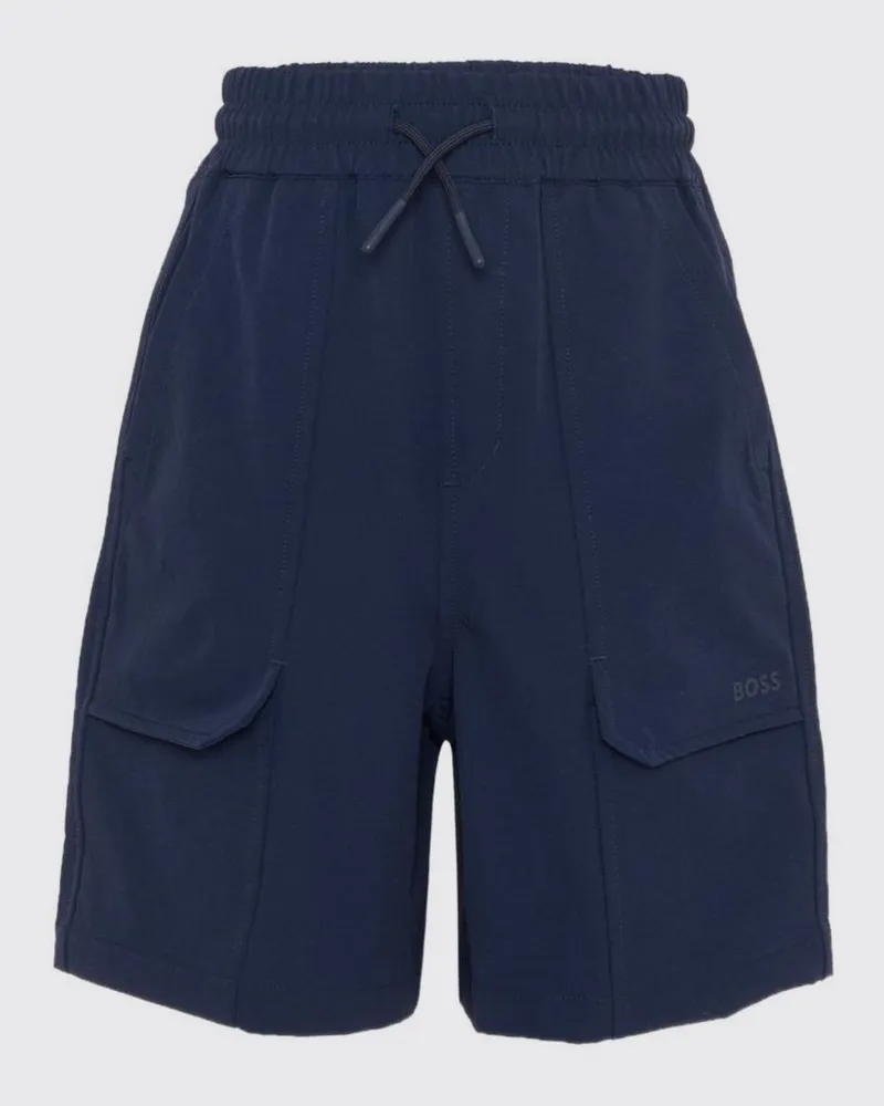 HUGO BOSS Baumwoll-Jogging-Shorts Blau