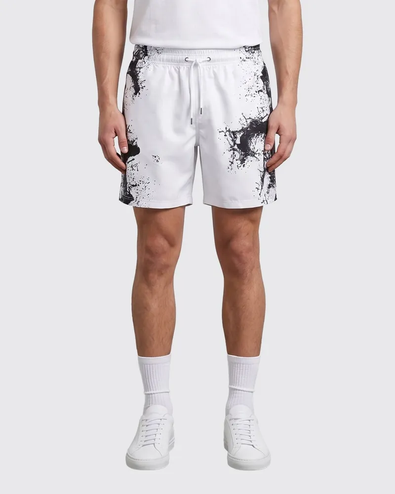 Philipp Plein Jogging-Shorts aus bedrucktem Funktionsgewebe Weiß